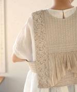 ハンドスモッキングコットンポプリン　2wayベスト